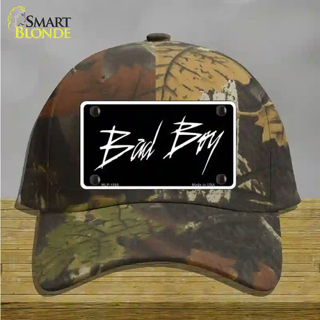 Bad Boy Black Novelty License Plate Hat Cotton / Camoflauge