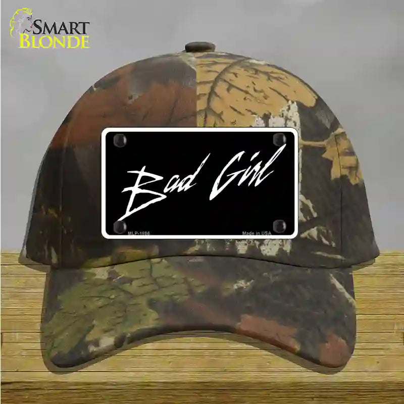 Bad Girl Novelty License Plate Hat Cotton / Camoflauge