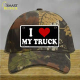 I Love My Truck Black Novelty License Plate Hat Cotton / Camoflauge