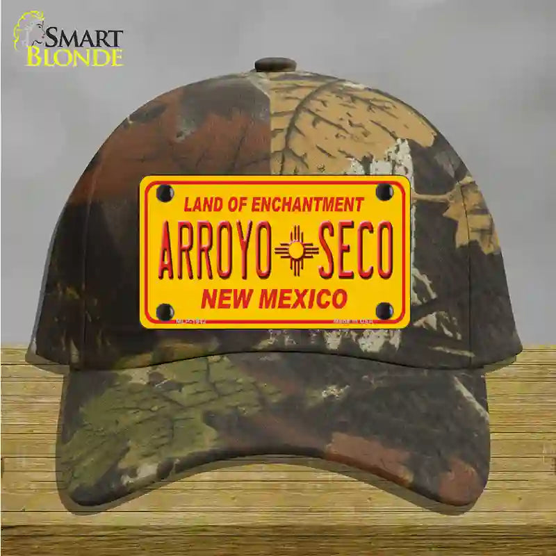 Arroyo Seco Yellow New Mexico Novelty License Plate Hat Cotton / Camoflauge