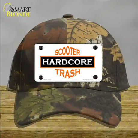 Hardcore Scooter Trash White Novelty License Plate Hat Cotton / Camoflauge