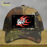 Red Hot Flaming Dice Novelty License Plate Hat Cotton / Camoflauge