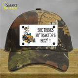 She Thinks My Tractors Sexy White Novelty License Plate Hat Cotton / Camoflauge