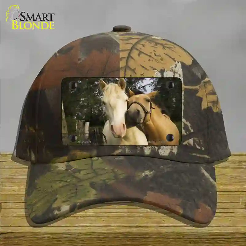 Horses Sweet On Each Other Novelty License Plate Hat Cotton / Camoflauge