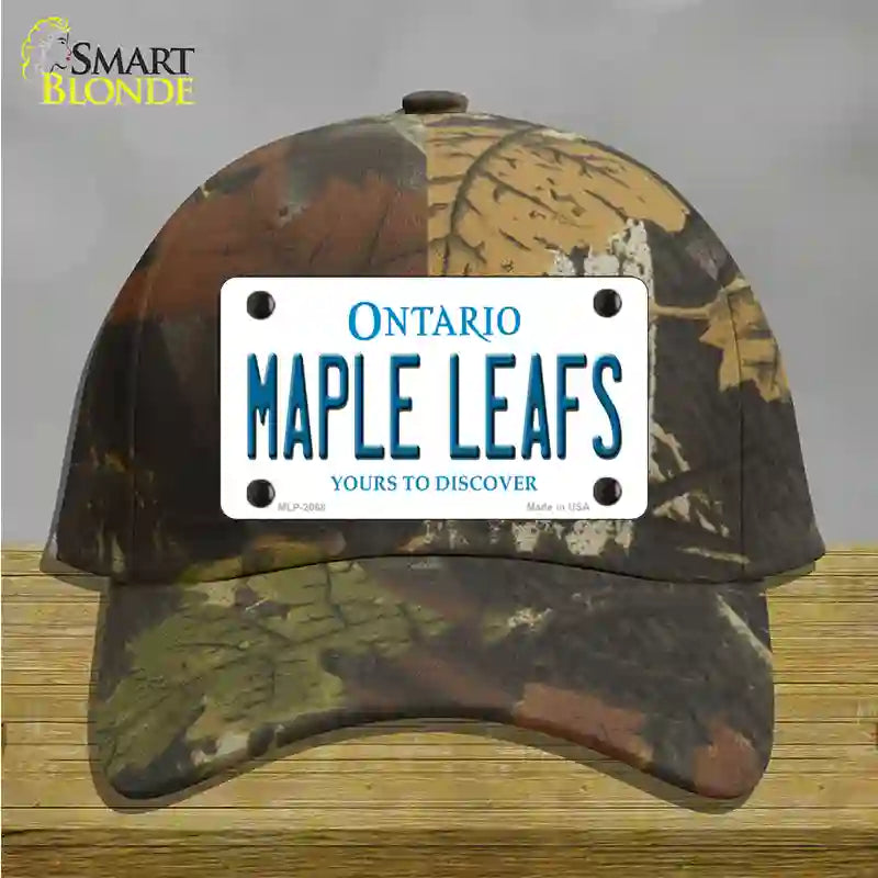 Maple Leafs Ontario Canada Province Novelty License Plate Hat Cotton / Camoflauge