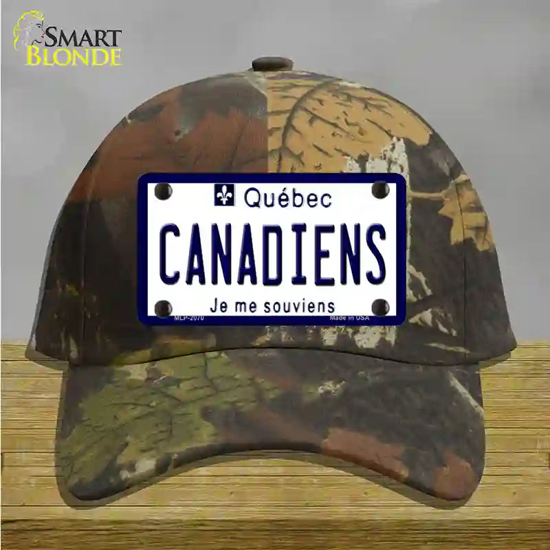 Canadiens Quebec Canada Province Novelty License Plate Hat Cotton / Camoflauge