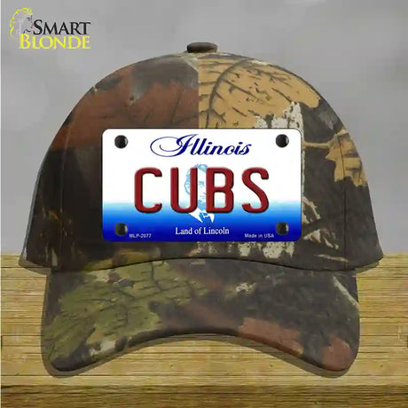 Cubs Chicago Illinois State Novelty License Plate Hat Cotton / Camoflauge