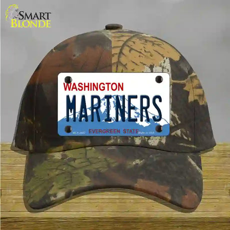 Mariners Washington State Novelty License Plate Hat Cotton / Camoflauge