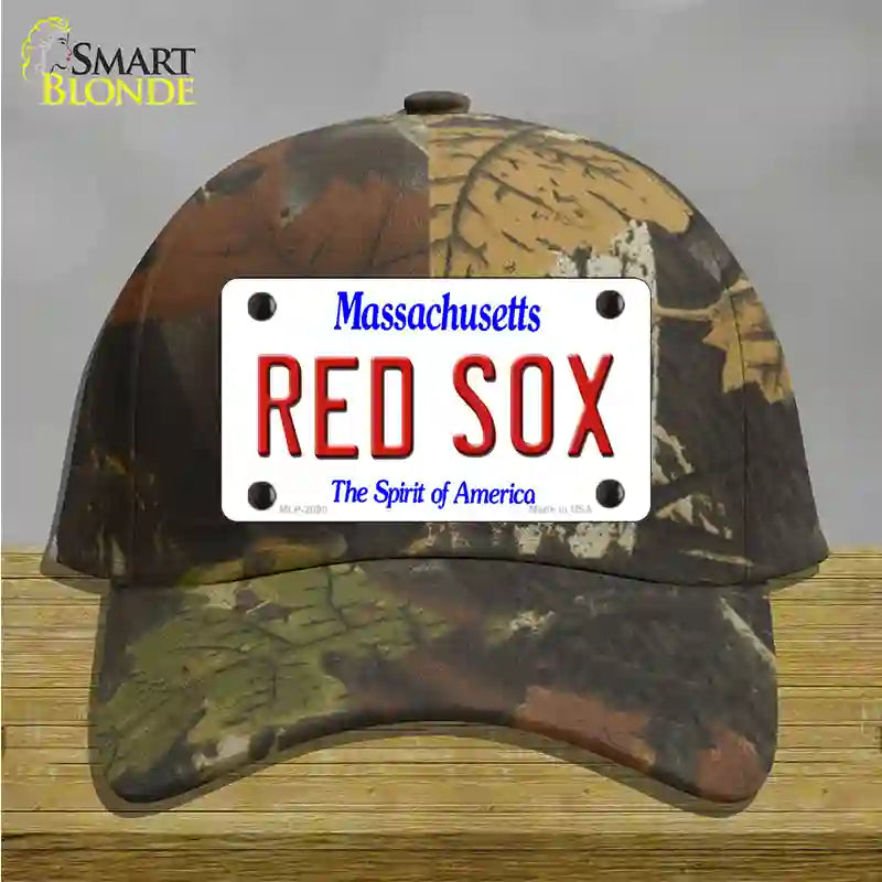 Red Sox Massachusetts State Novelty License Plate Hat Cotton / Camoflauge