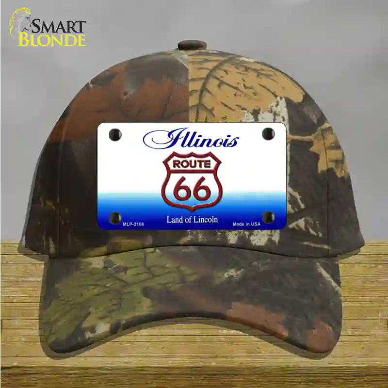 Route 66 Shield Illinois Novelty License Plate Hat Cotton / Camoflauge