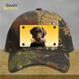 Chocolate Labrador Retriever Dog Novelty License Plate Hat Cotton / Camoflauge