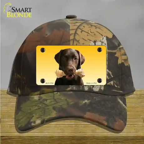 Chocolate Labrador Retriever Dog Novelty License Plate Hat Cotton / Camoflauge