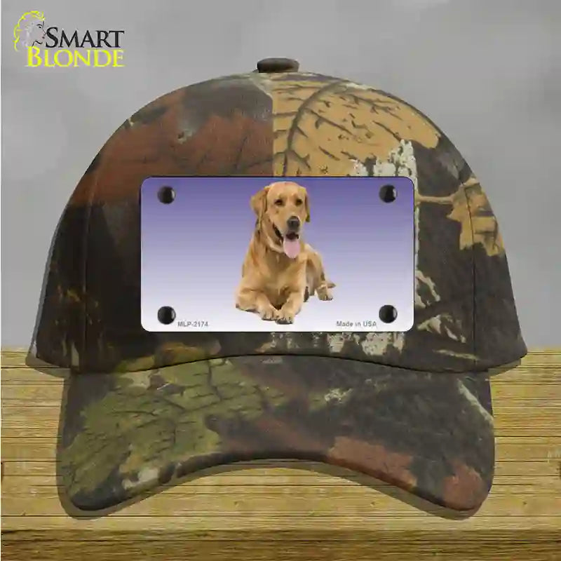 Yellow Labrador Retriever Dog Novelty License Plate Hat Cotton / Camoflauge