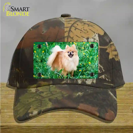 Pomeranian Dog Novelty License Plate Hat Cotton / Camoflauge