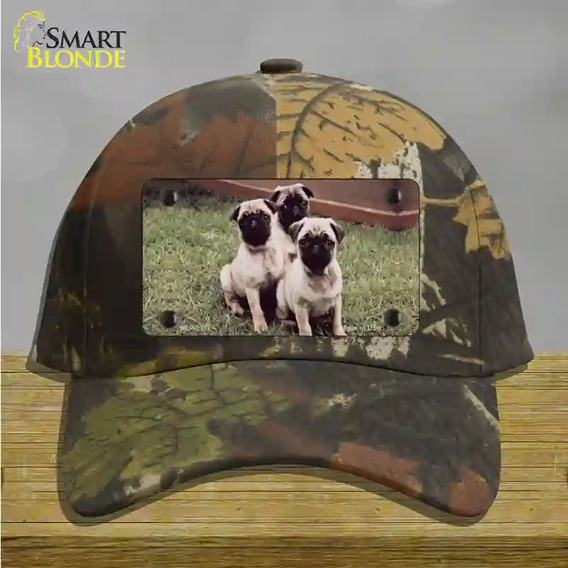 Pug Dog Novelty License Plate Hat Cotton / Camoflauge