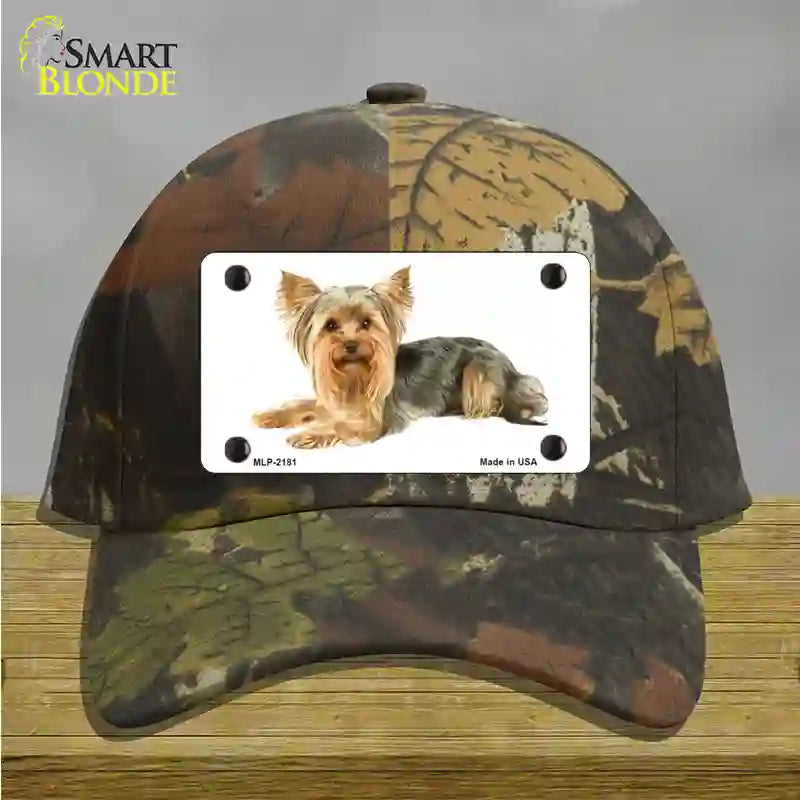 Yorkshire Terrier Dog Novelty License Plate Hat Cotton / Camoflauge