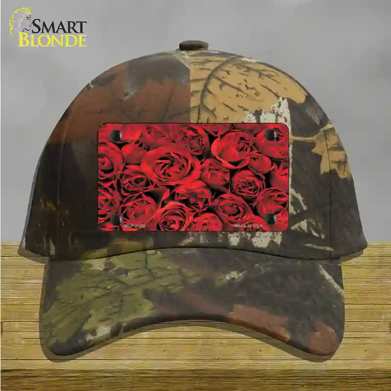 Red Roses Novelty License Plate Hat Cotton / Camoflauge