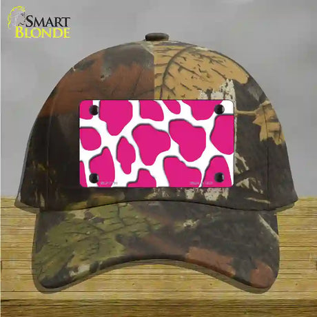 Pink White Giraffe Novelty License Plate Hat Cotton / Camoflauge