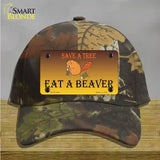 Save A Tree Eat a Beaver Novelty License Plate Hat Cotton / Camoflauge