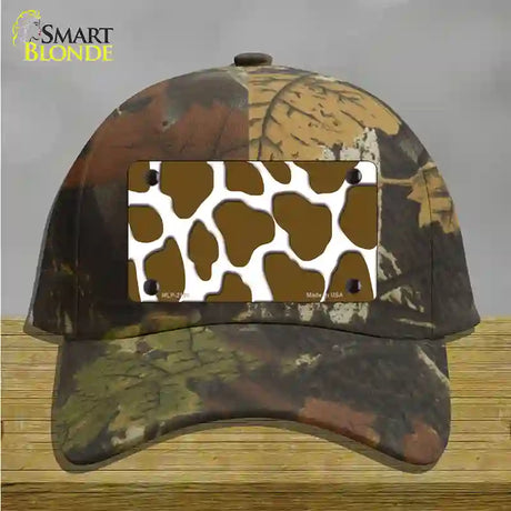 Brown White Giraffe Novelty License Plate Hat Cotton / Camoflauge