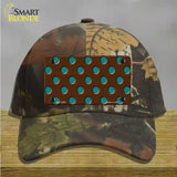 Teal Polka Dots Brown Novelty License Plate Hat Cotton / Camoflauge