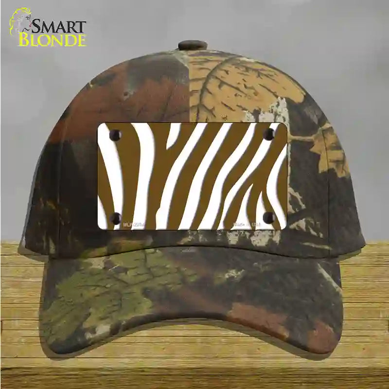 Brown White Zebra Novelty License Plate Hat Cotton / Camoflauge