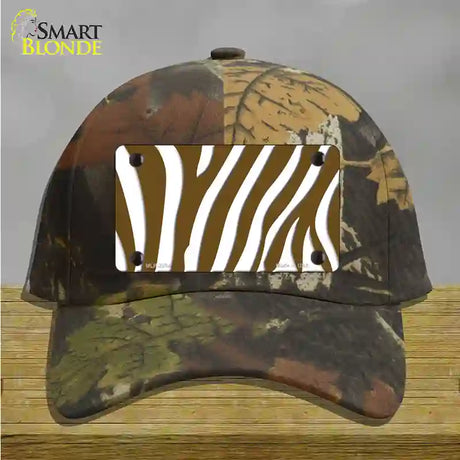 Brown White Zebra Novelty License Plate Hat Cotton / Camoflauge