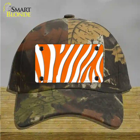 Orange White Zebra Novelty License Plate Hat Cotton / Camoflauge