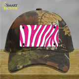 Hot Pink White Zebra Novelty License Plate Hat Cotton / Camoflauge