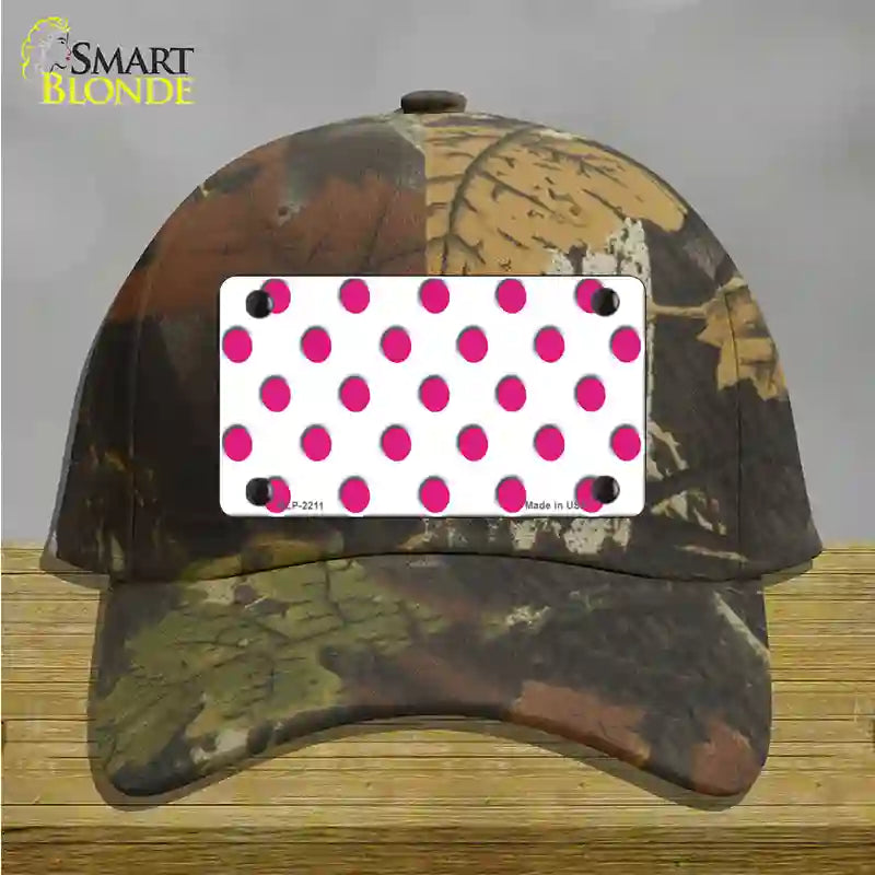 Hot Pink Polka Dots White Novelty License Plate Hat Cotton / Camoflauge