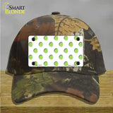 Lime Green Polka Dots White Novelty License Plate Hat Cotton / Camoflauge