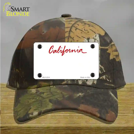 California State Blank Novelty License Plate Hat Cotton / Camoflauge