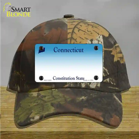 Connecticut State Blank Novelty License Plate Hat Cotton / Camoflauge