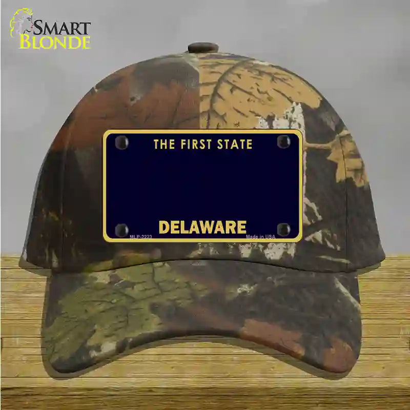 Delaware State Blank Novelty License Plate Hat Cotton / Camoflauge