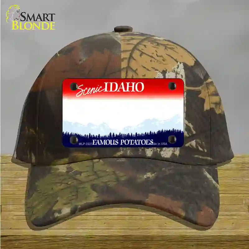 Idaho State Blank Novelty License Plate Hat Cotton / Camoflauge