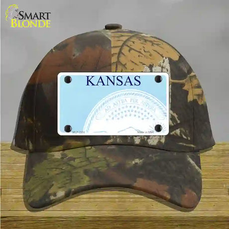 Kansas State Blank Novelty License Plate Hat Cotton / Camoflauge