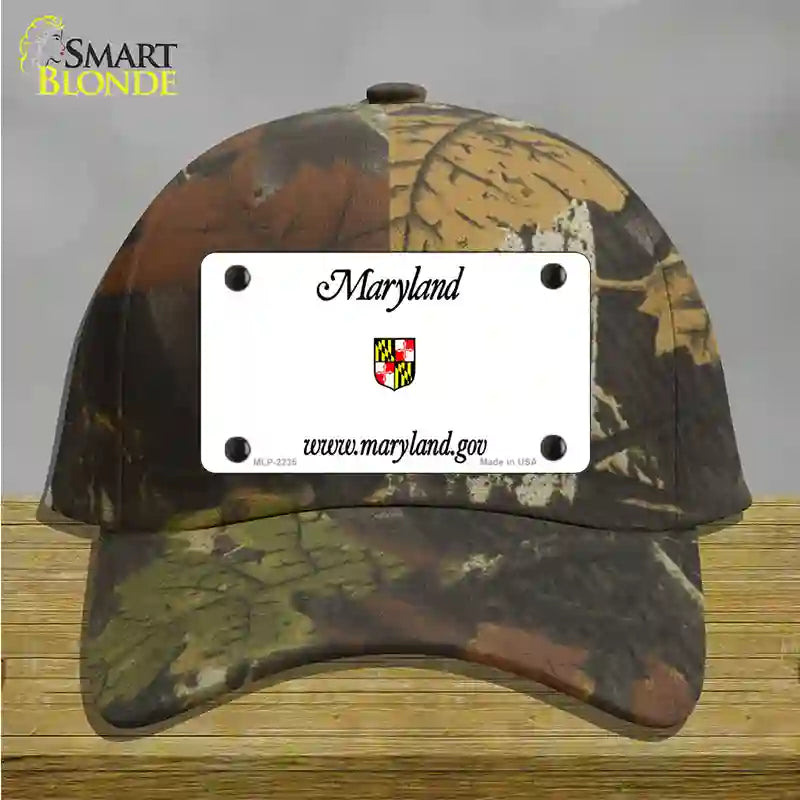 Maryland Gov State Blank Novelty License Plate Hat Cotton / Camoflauge