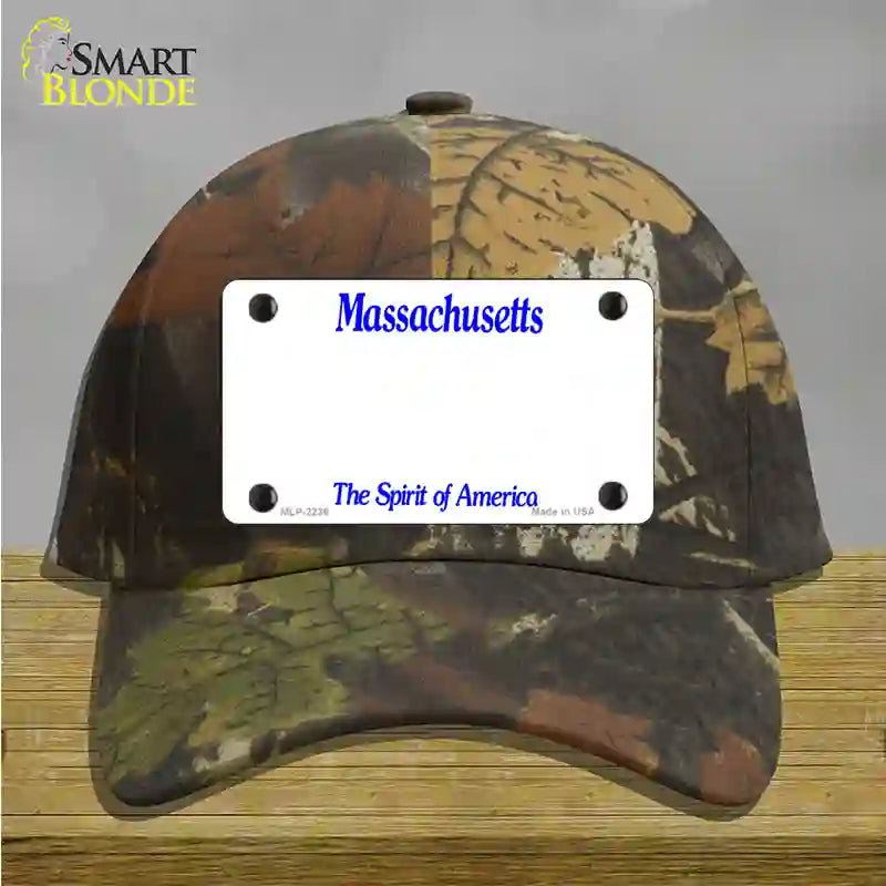 Massachusetts State Blank Novelty License Plate Hat Cotton / Camoflauge