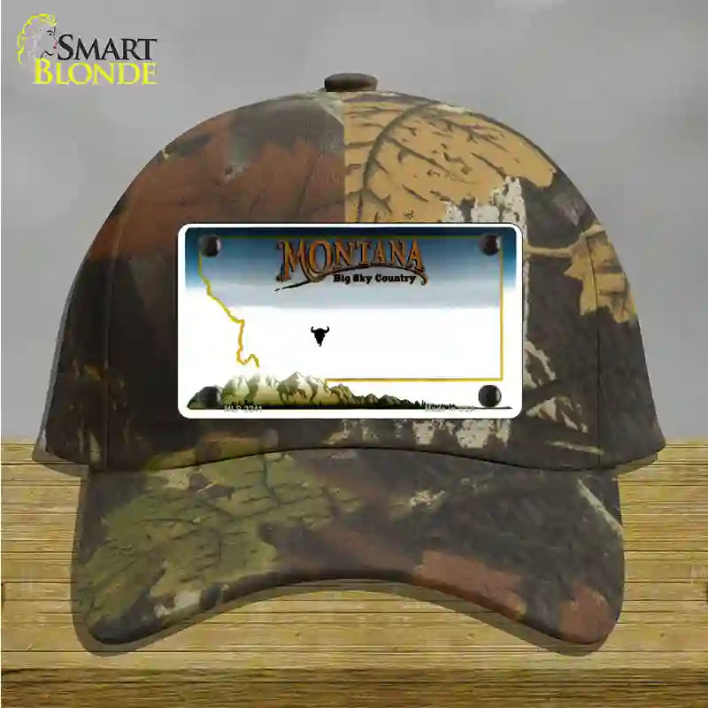 Montana State Blank Novelty License Plate Hat Cotton / Camoflauge