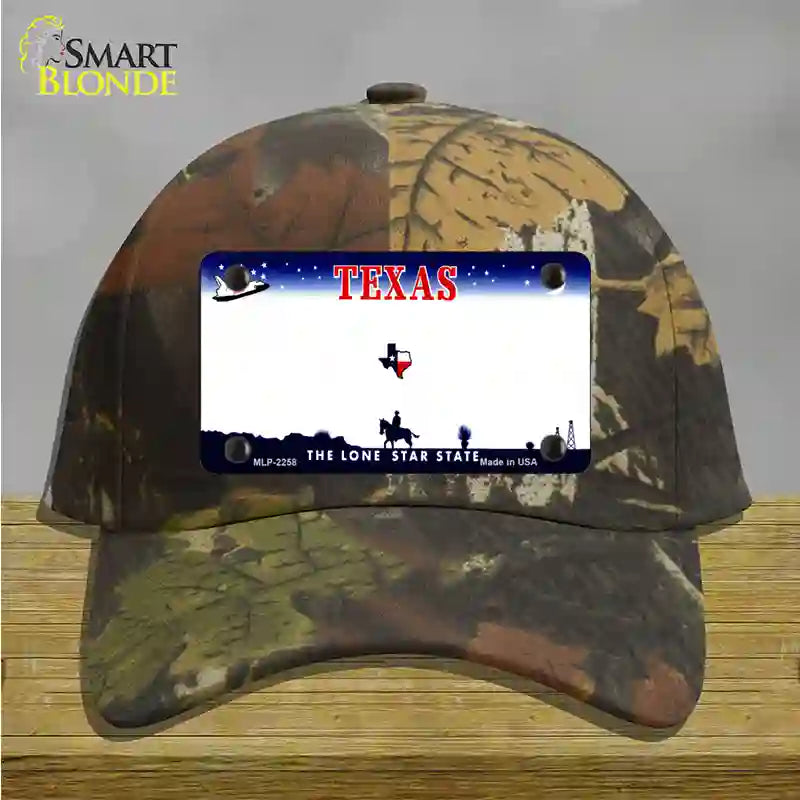 Texas State Blank Novelty License Plate Hat Cotton / Camoflauge