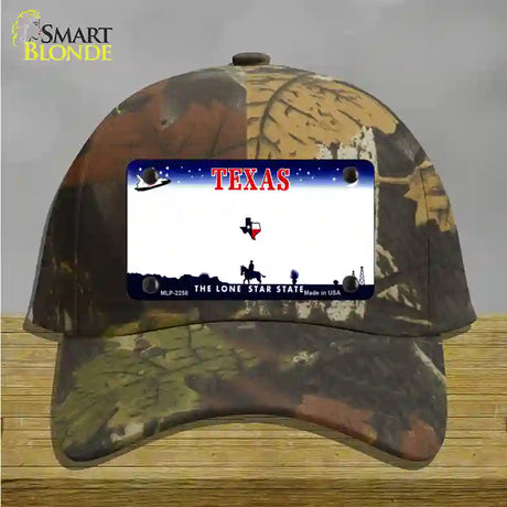 Texas State Blank Novelty License Plate Hat Cotton / Camoflauge