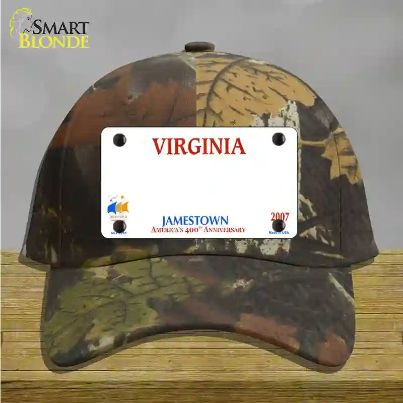 Virginia State Blank Novelty License Plate Hat Cotton / Camoflauge