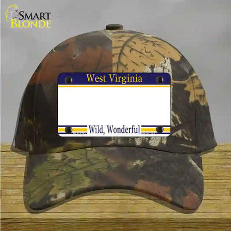 West Virginia State Blank Novelty License Plate Hat Cotton / Camoflauge