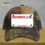 Wisconsin State Blank Novelty License Plate Hat Cotton / Camoflauge