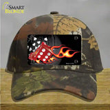 Fire Dice Flame Novelty License Plate Hat Cotton / Camoflauge