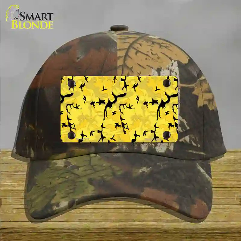 Yellow Camouflage Novelty License Plate Hat Cotton / Camoflauge