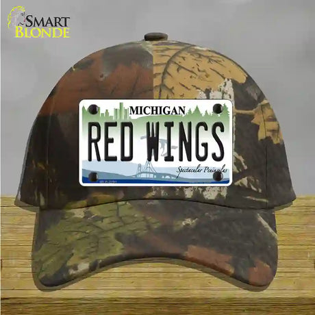 Redwings Michigan State Novelty License Plate Hat Cotton / Camoflauge