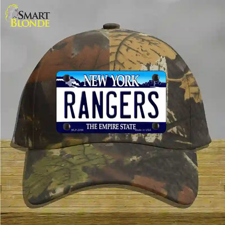 Rangers New York State Novelty License Plate Hat Cotton / Camoflauge