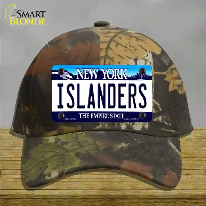 Islanders New York State Novelty License Plate Hat Cotton / Camoflauge