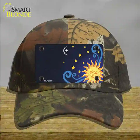 Celestial Sun Offset Novelty License Plate Hat Cotton / Camoflauge